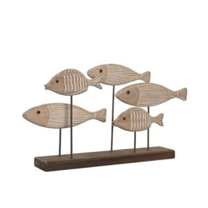Figurine en bois sur pied bois – Poissons, 51cm