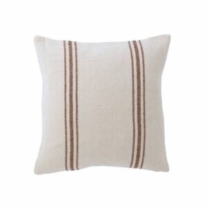 Coussin déco pour canapé en coton beige – 50×50