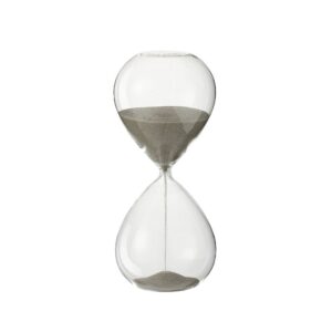 Sablier en verre et sable fin gris foncé – 19cm