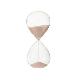 Sablier en verre et sable fin rose clair – 19cm