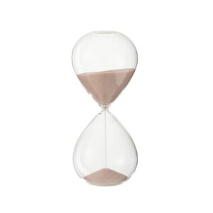 Sablier en verre et sable fin rose foncé – 19cm
